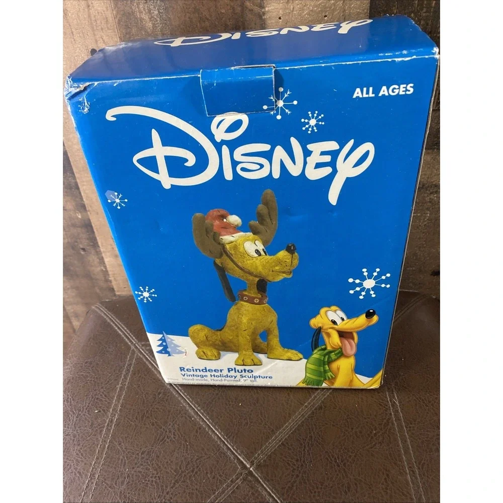 Disney Reindeer Pluto Vintage Holiday‎ Sculpture Hand-Made Hand-Painted 9